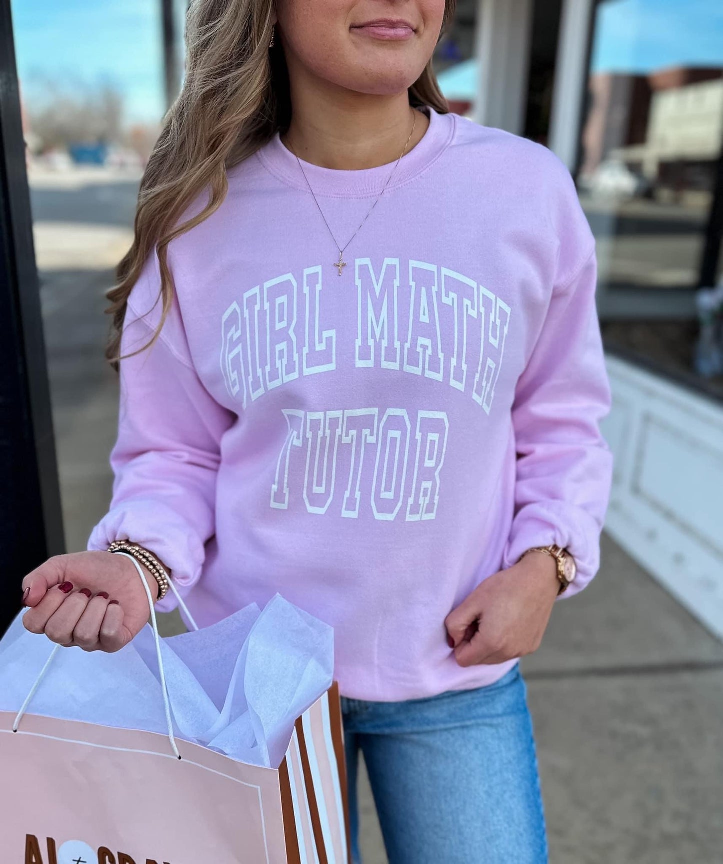 Girl Math Tudor ~ Pink Crewneck Sweatshirt
