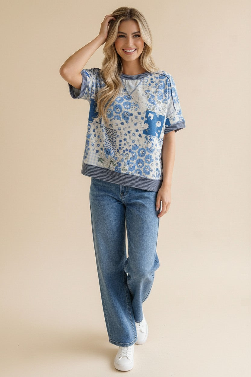 Phoebe ~ Patchwork Knit Top