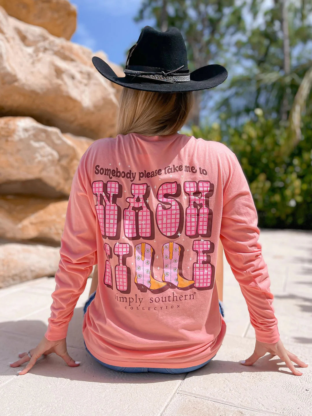 Somebody Please Take Me To Nashville ~ Simply Southern Long Sleeve Tee