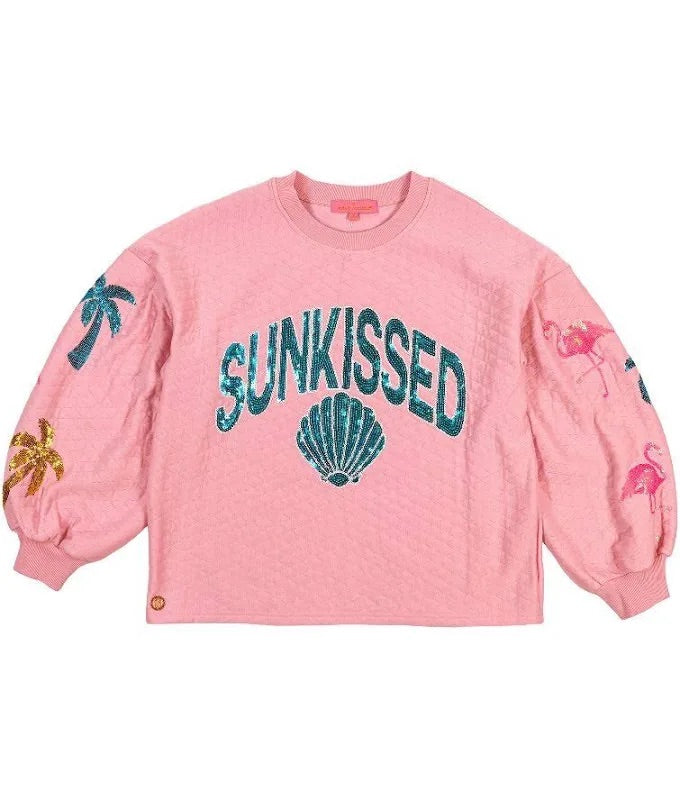 Sunkissed ~ Sequin Quilted Crewneck