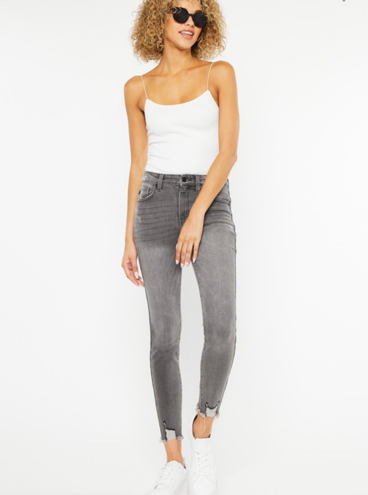 Mallory ~ Kancan Gray High Rise Ankle Skinny Jeans