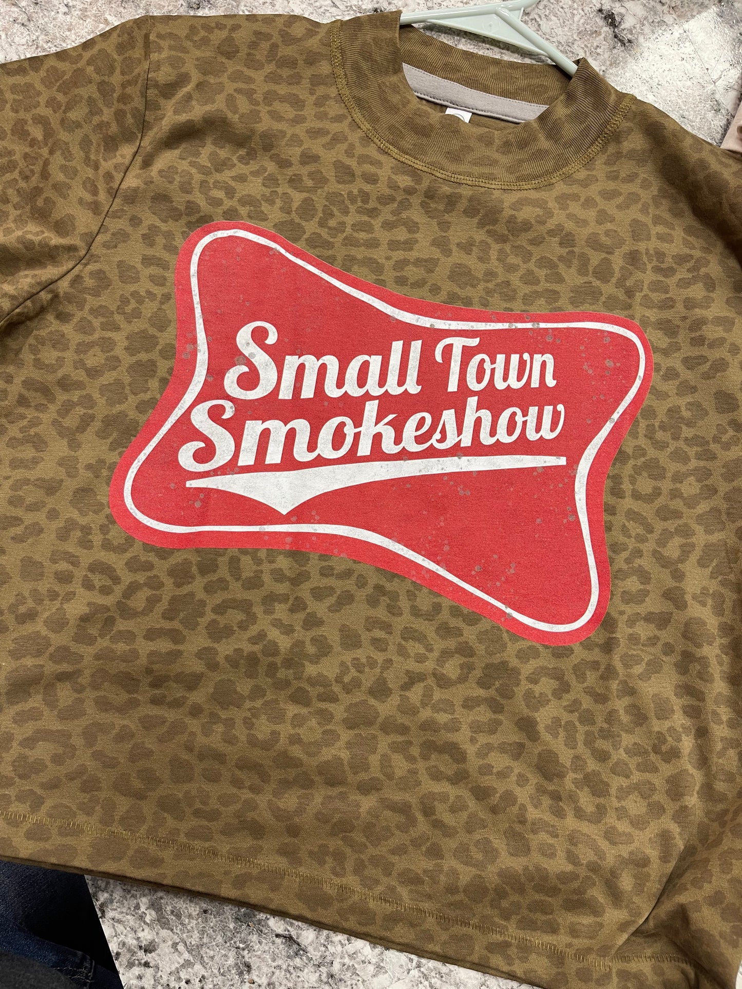 Small Town Smokeshow ~ Leopard Cropped Tee
