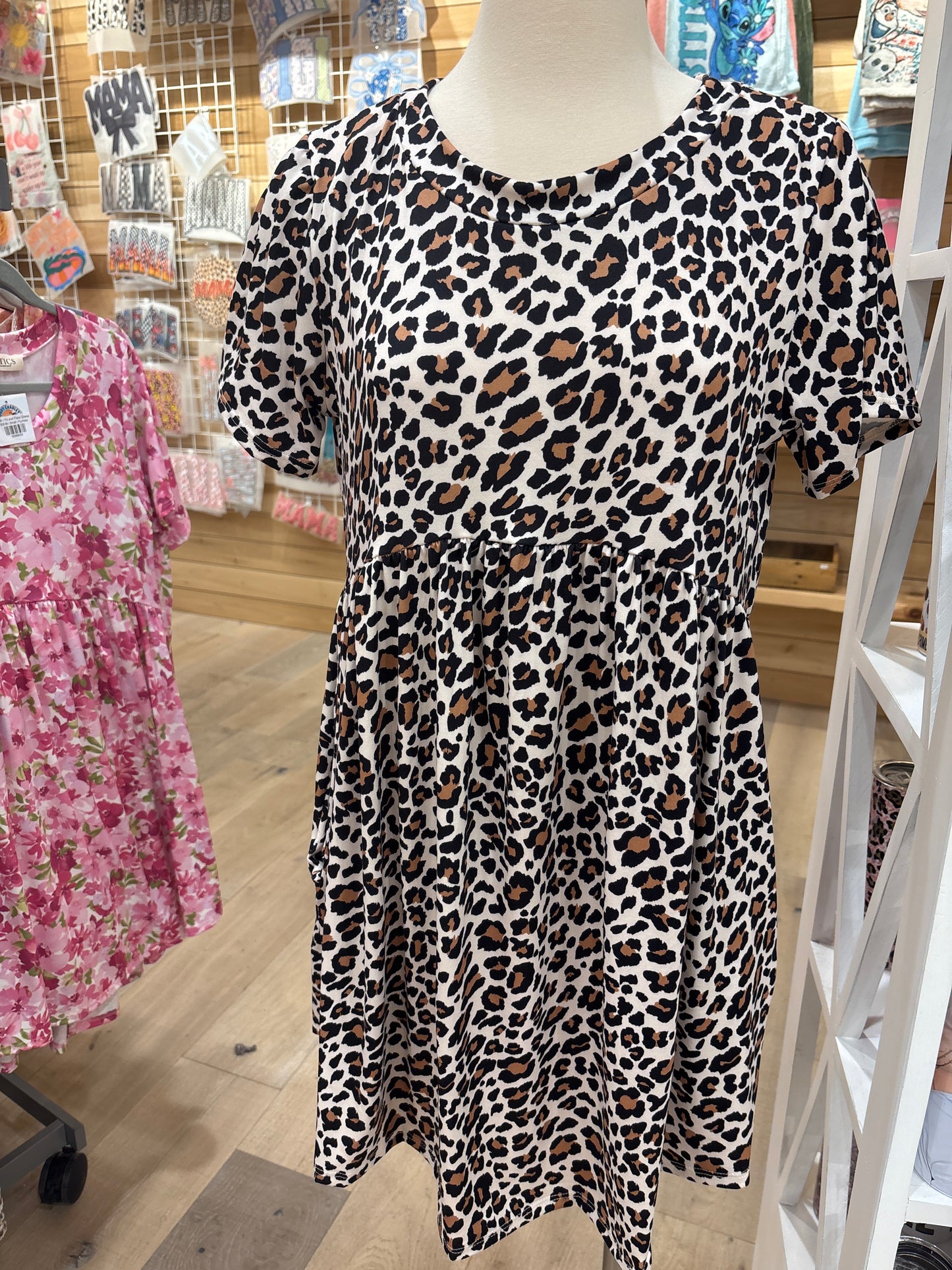Easy Tiger ~ Leopard Print Babydoll Style Dress