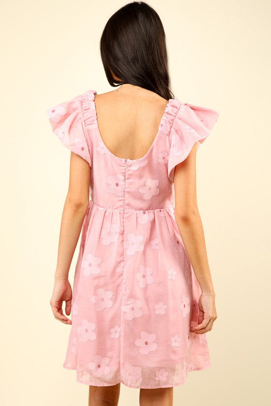 Dream Of Me ~ Pink Flower Mini Dress