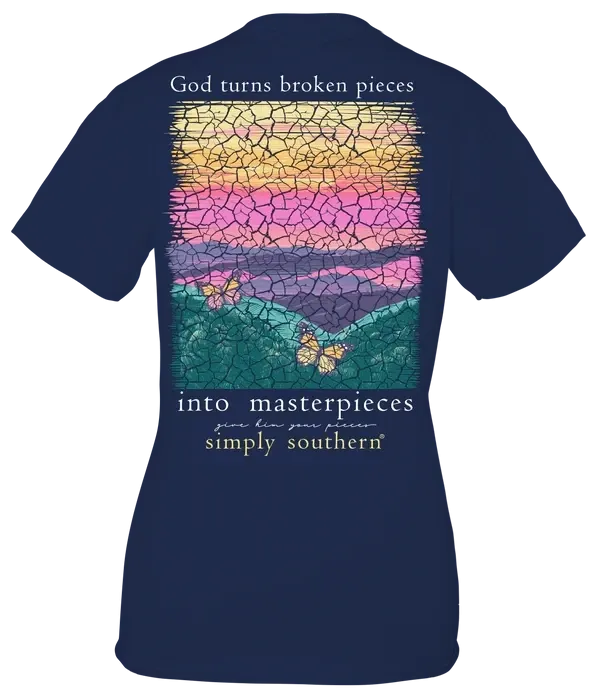 God Turns Broken Pieces Into Masterpieces ~ Simply Southern Tee