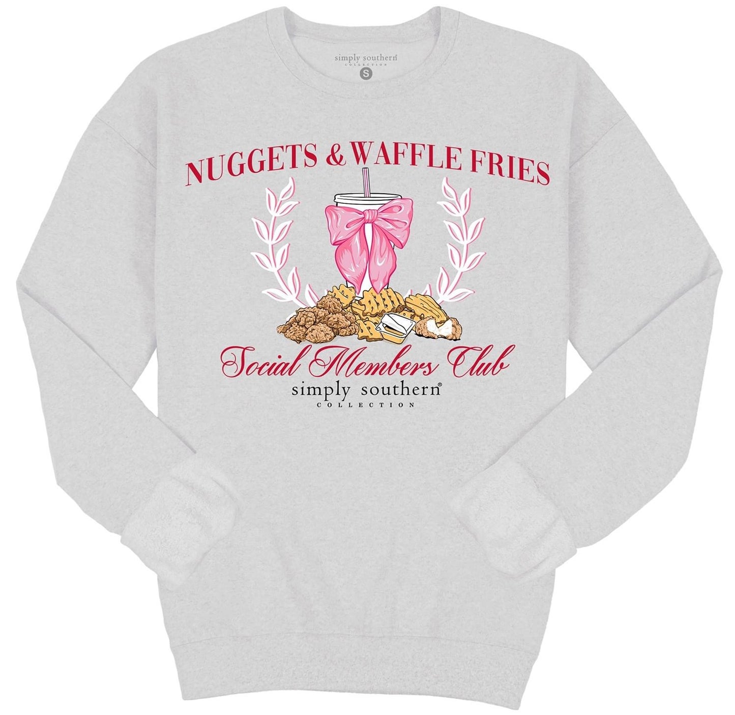 Nuggets & Waffle Fries Social Members Club ~ Simply Southern Sweatshirt