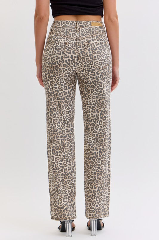 Cat Eyes ~ Leopard Print Dad Jeans