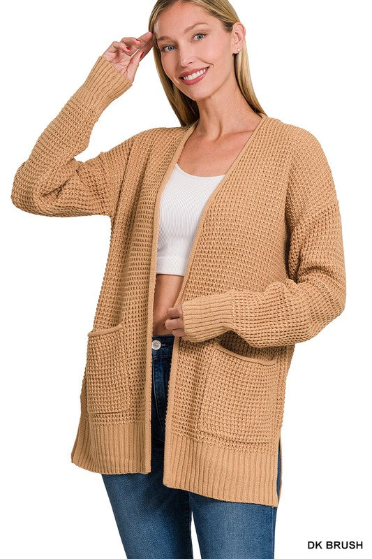 Everyday Perfect Waffle Knit Cardigan ~ Regular Sizes