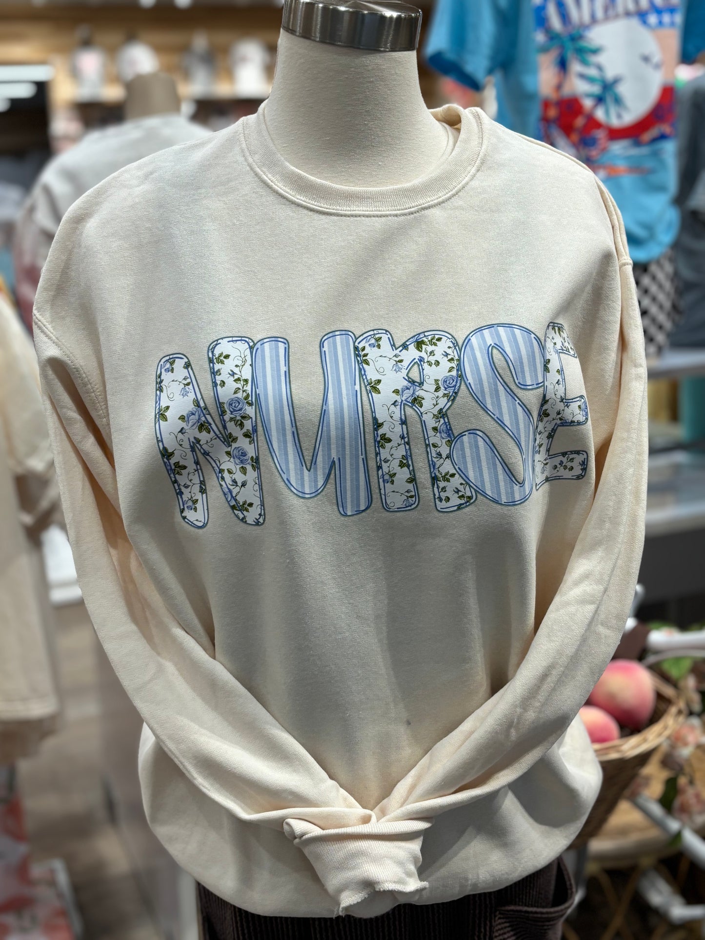 Nurse - Floral Crewneck Sweatshirt