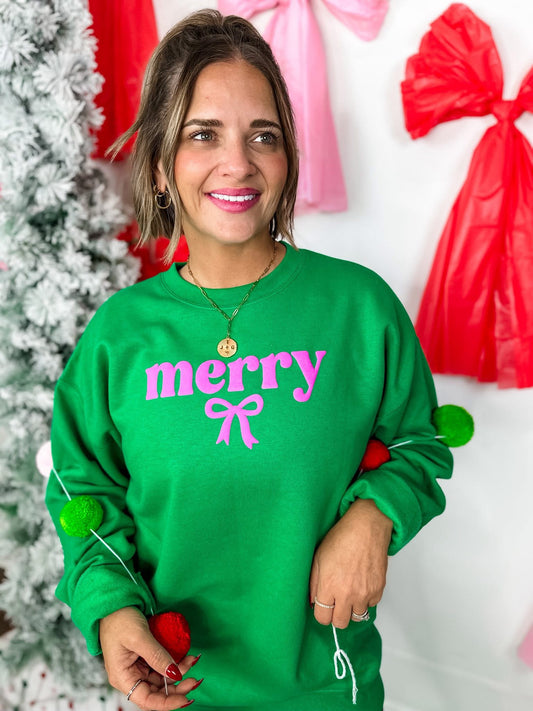Merry ~ Pink Puff Crewneck Sweatshirt