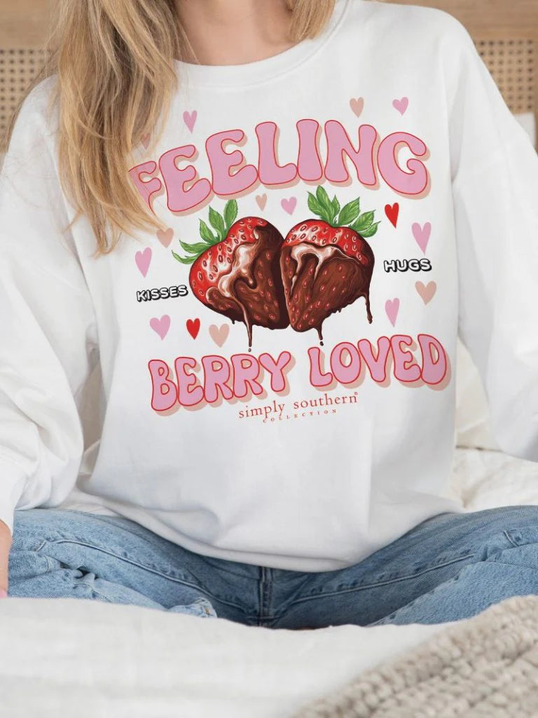 Feeling Berry Loved ~ Oversized Simply Southern Crewneck