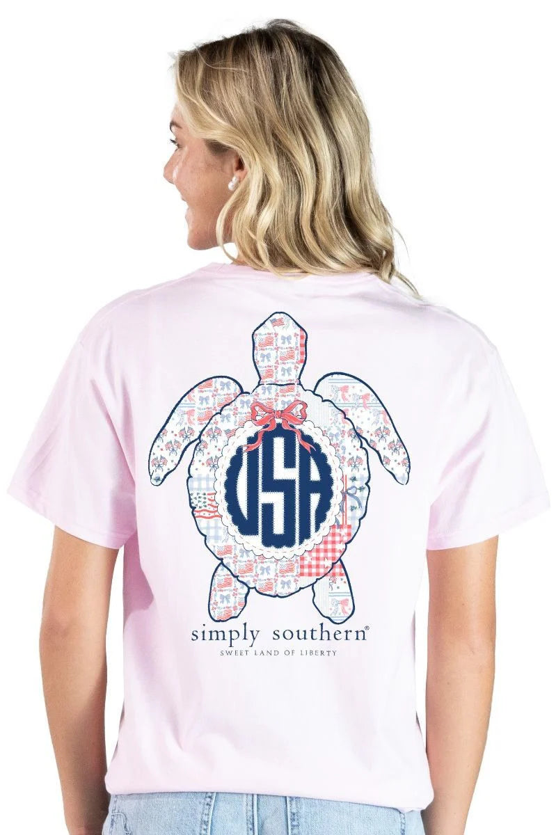 USA Coquette Turtle ~ Simply Southern Tee