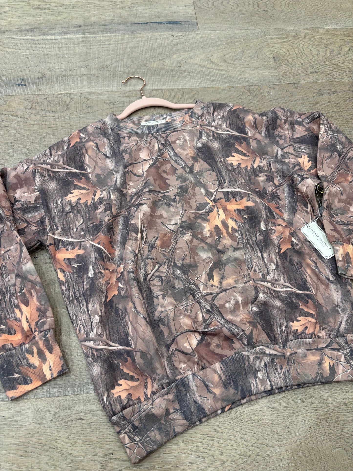 Super Soft Camo Crewneck Sweatshirt ~ Simply Southern Brand