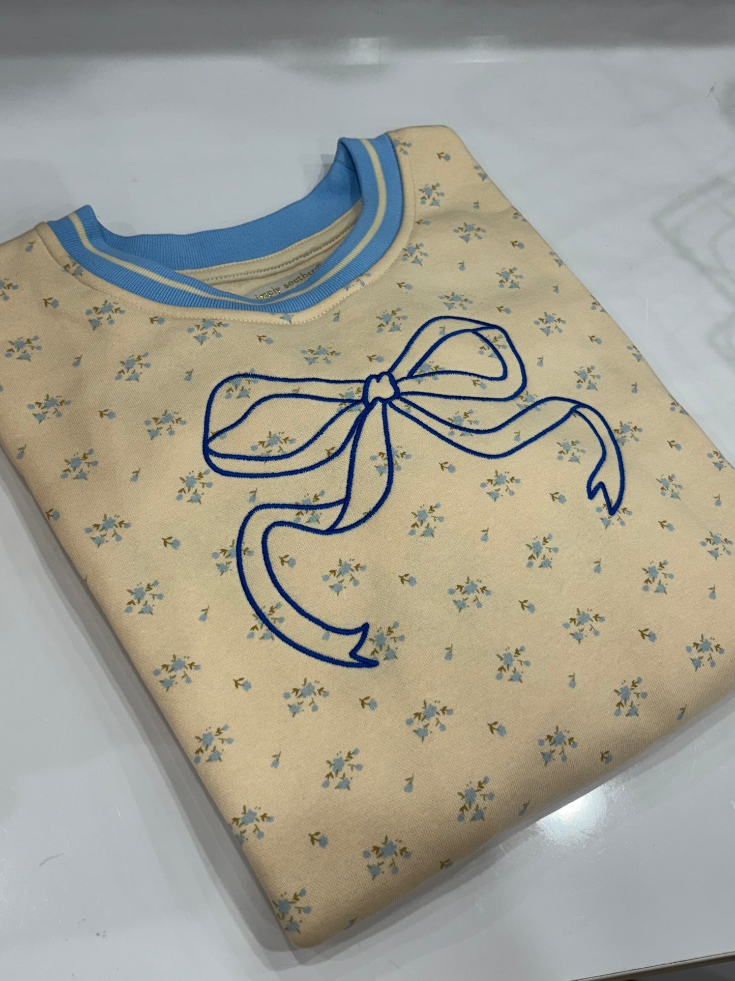 Enjoy The Little Things ~ Embroidered Varsity Crewneck