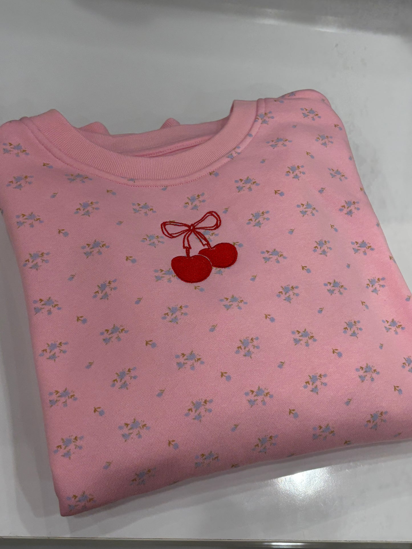 Have a Cherry Nice Day ~ Embroidered Crewneck Sweatshirt