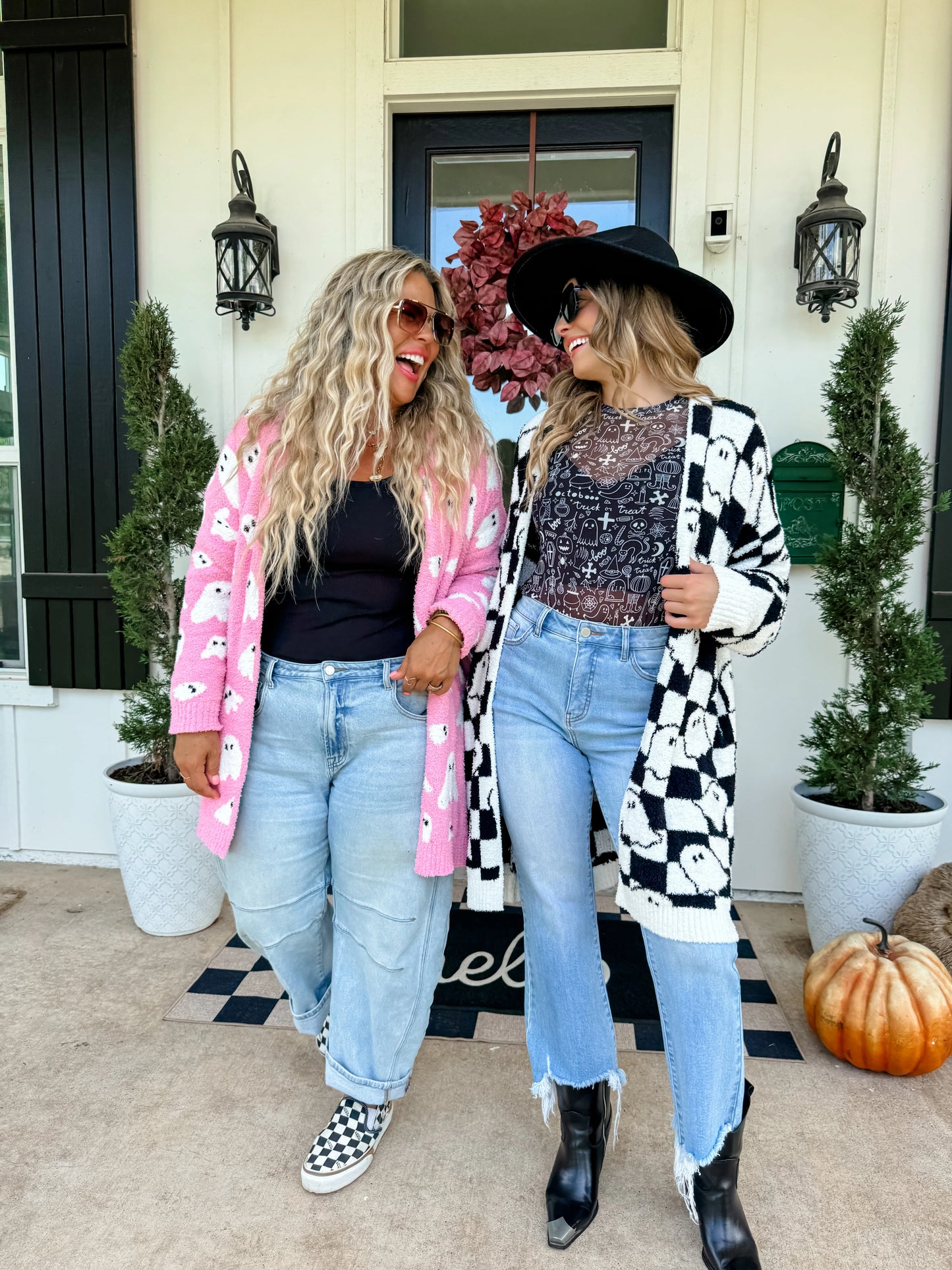 Ghost Cardigan ~ Pink and Black