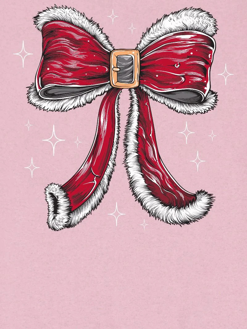 Santa Bow ~ Pink Simply Southern Sweatshirt
