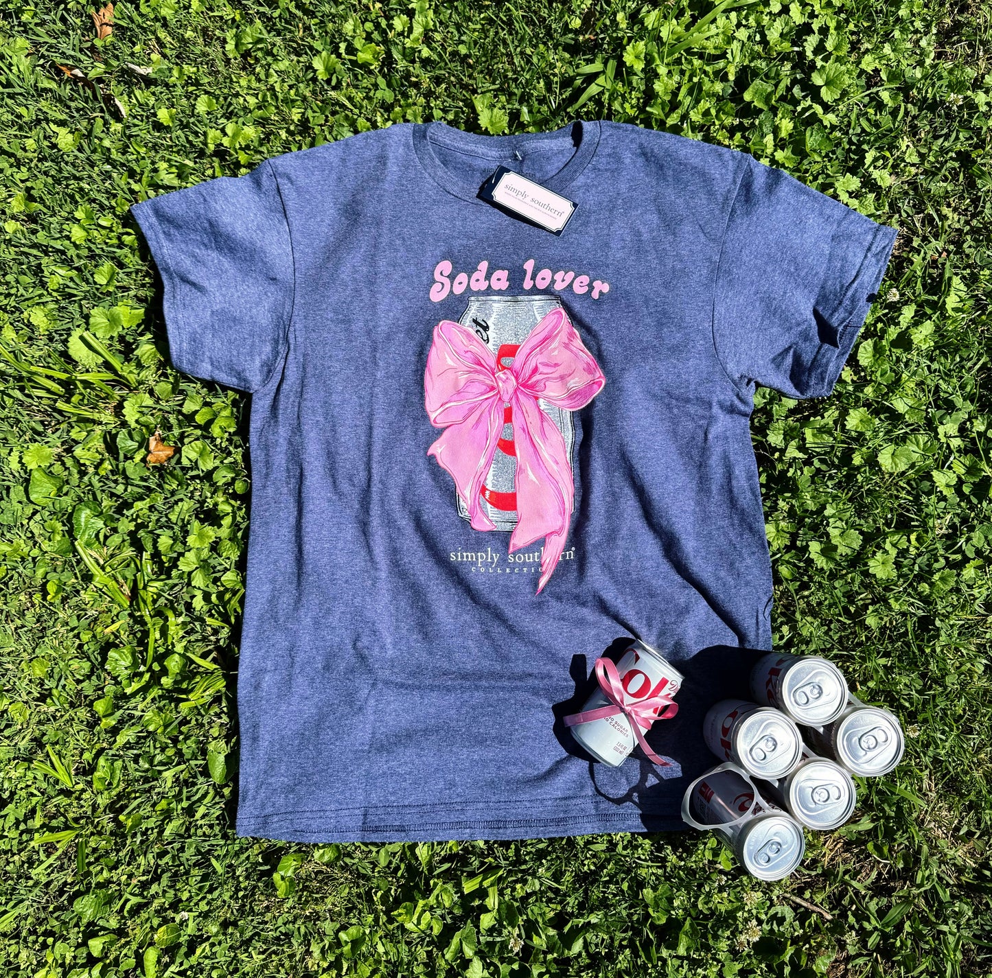 Soda Lover ~ Pink Bow -Simply Southern Tee