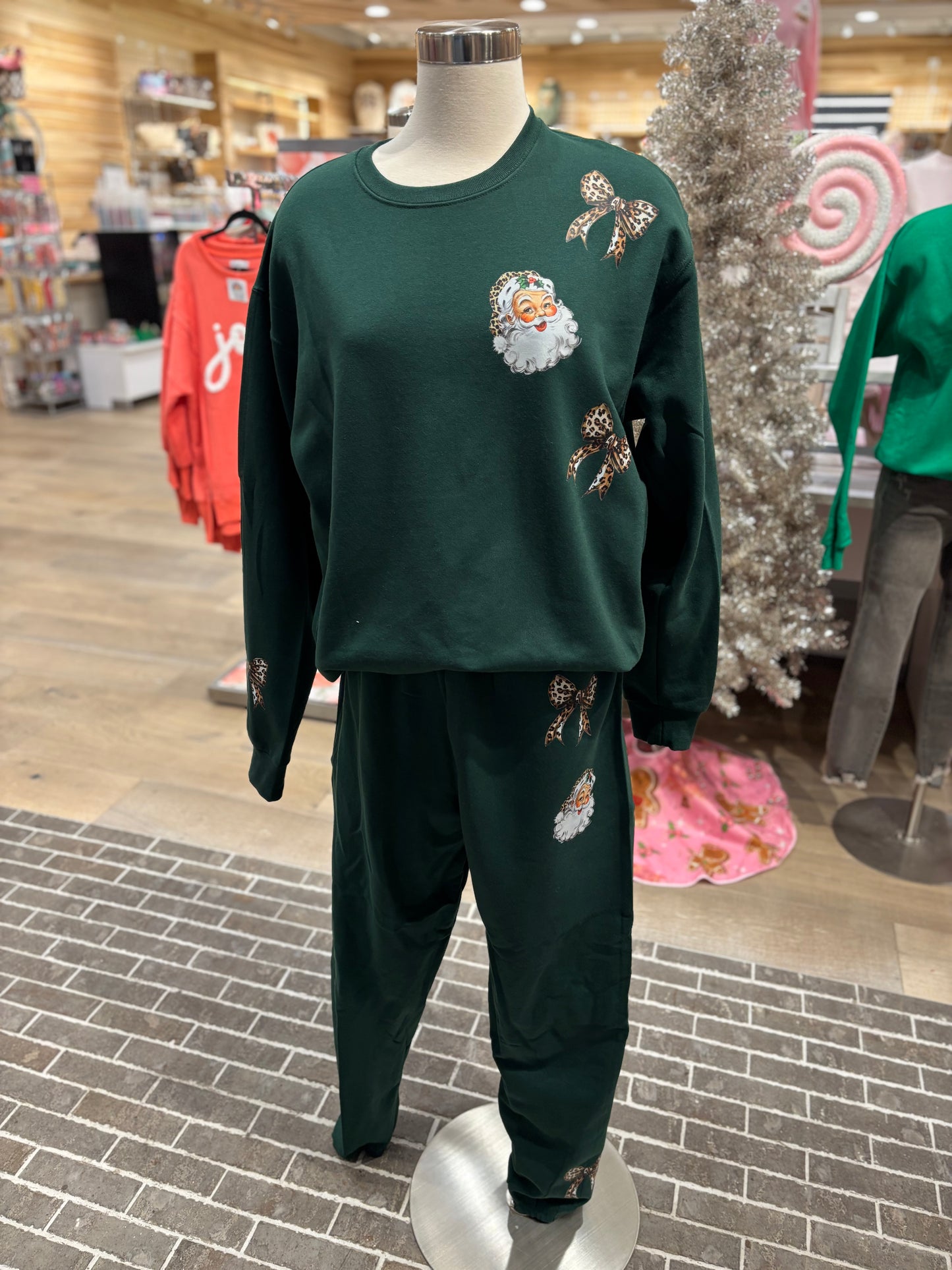 Leopard Santa Jogger Set ~ Bottoms Only