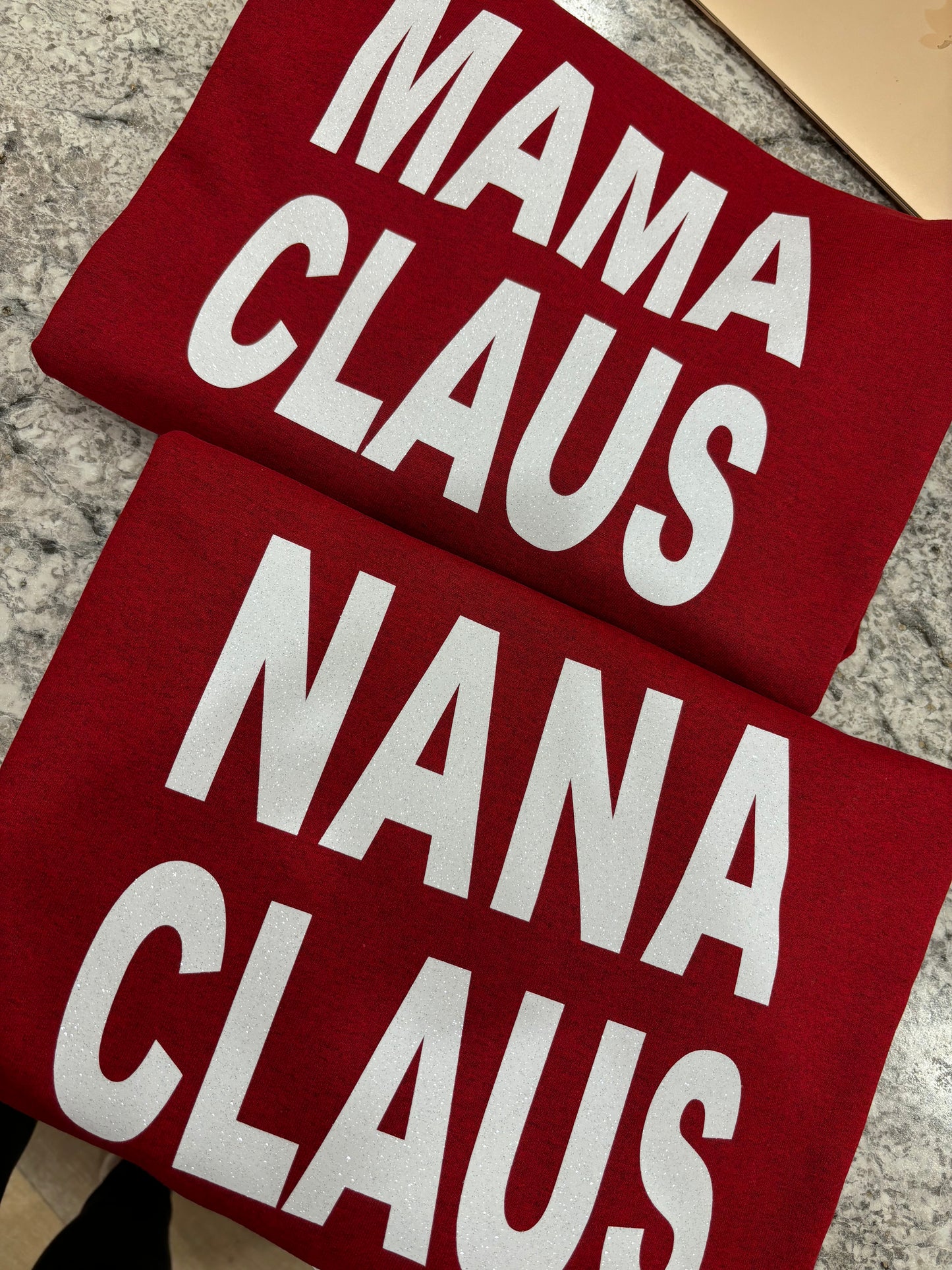 Mama Claus or Nana Claus ~ Glitter Crewneck Sweatshirt