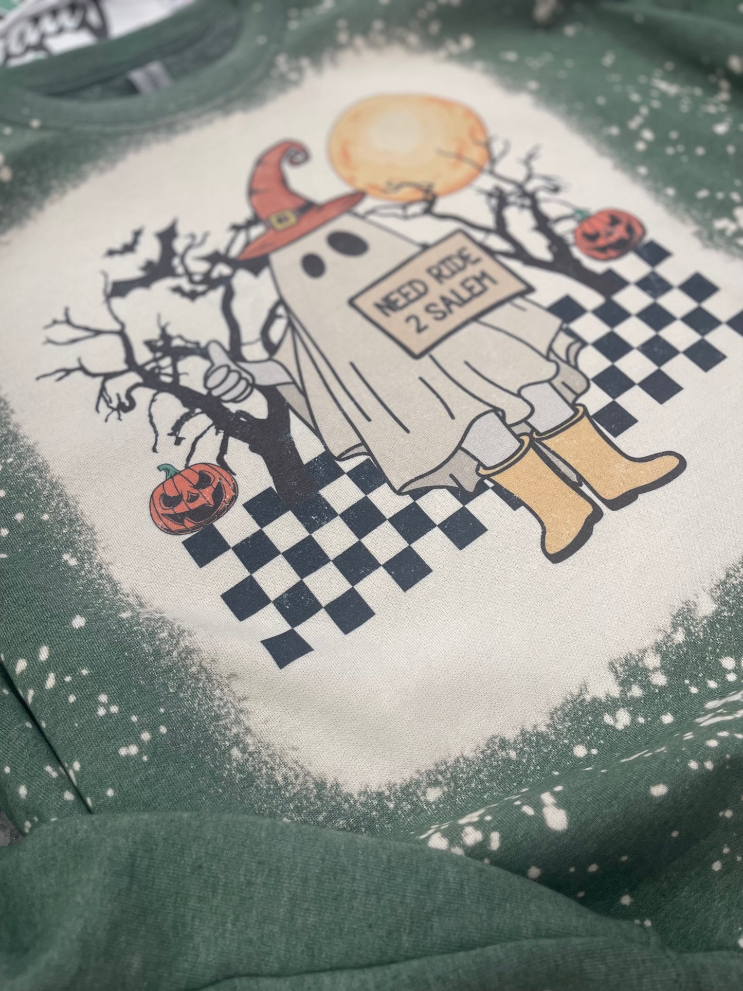 Need Ride To Salem ~ Bleached Crewneck Sweatshirt