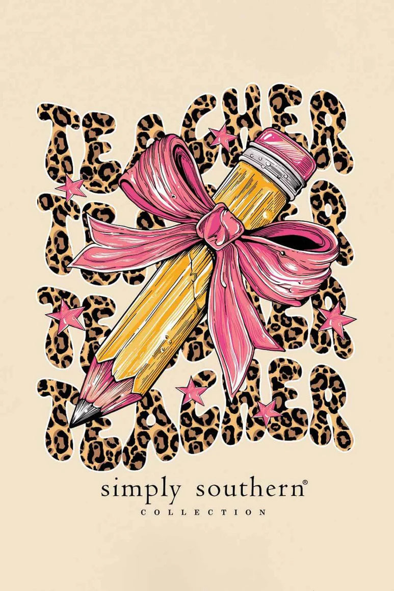 Coquette Bow Pencil Teacher ~ Simply Southern Tee