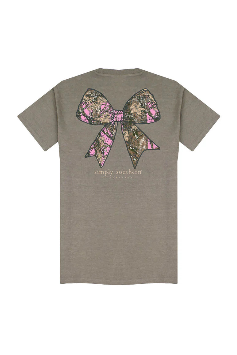 Camo and Pink Bow ~ Simply Southern Tee