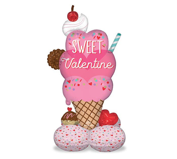 Sweet Valentine Ice Cream - Air Only - Foil Balloon