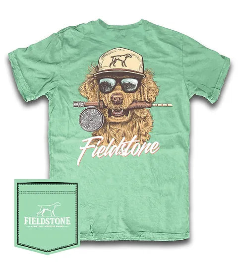 Island Reef Golden Retriever Reel - Fieldstone Men’s Tee