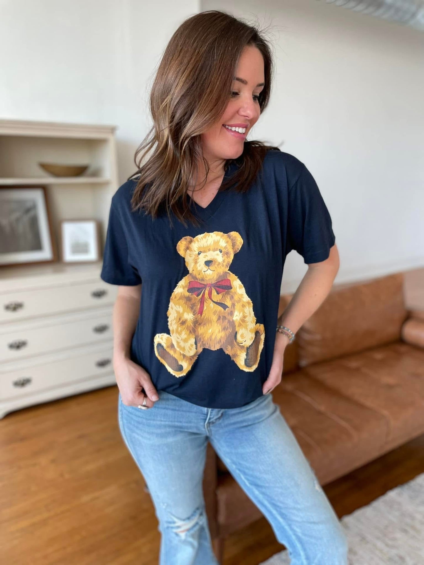 Polo Bear ~ Navy V-Neck Tee