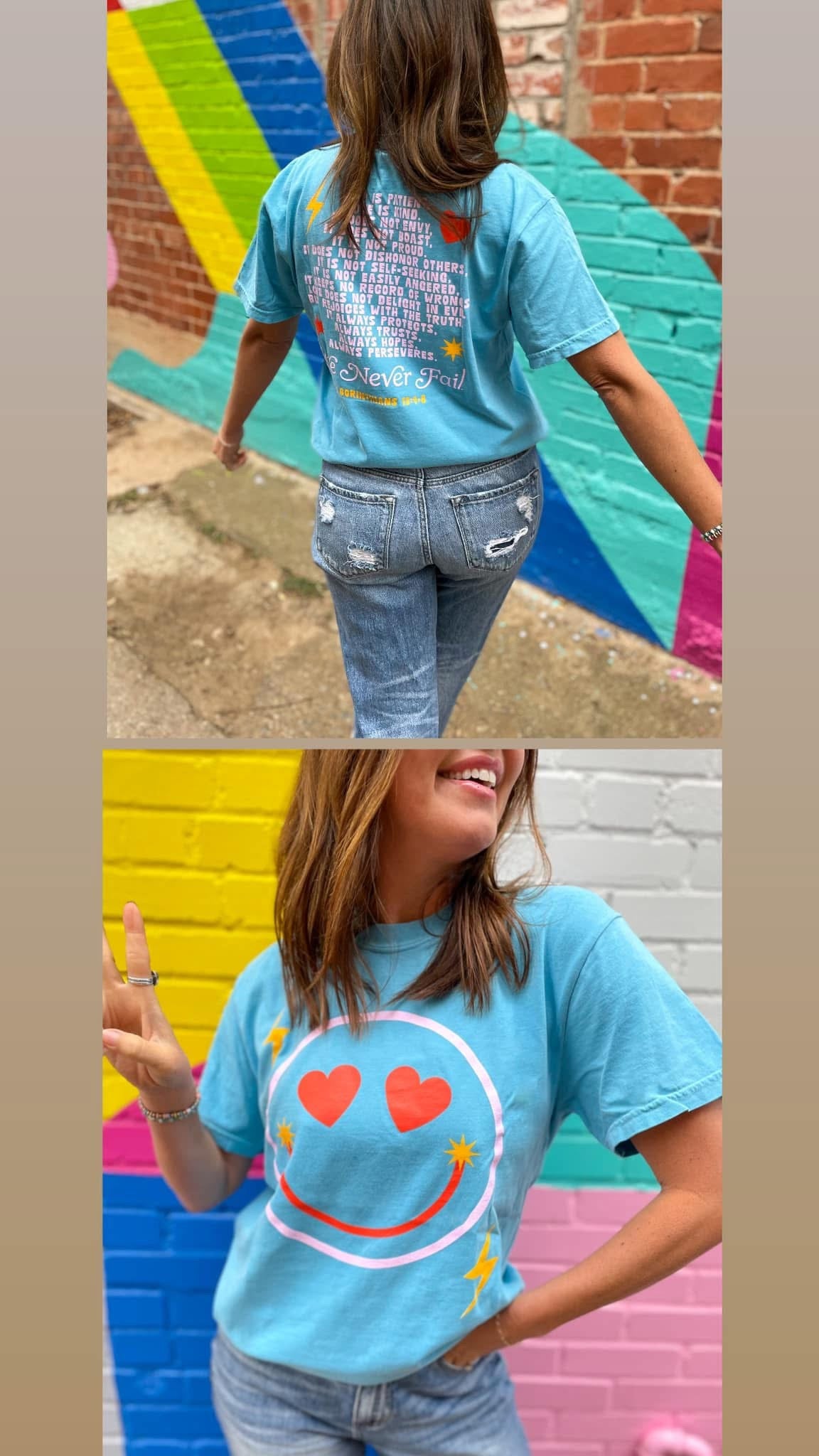 Love Is Patient Love Is Kind SMILEY FACE ~ Graphic Tee and Sweatshirt