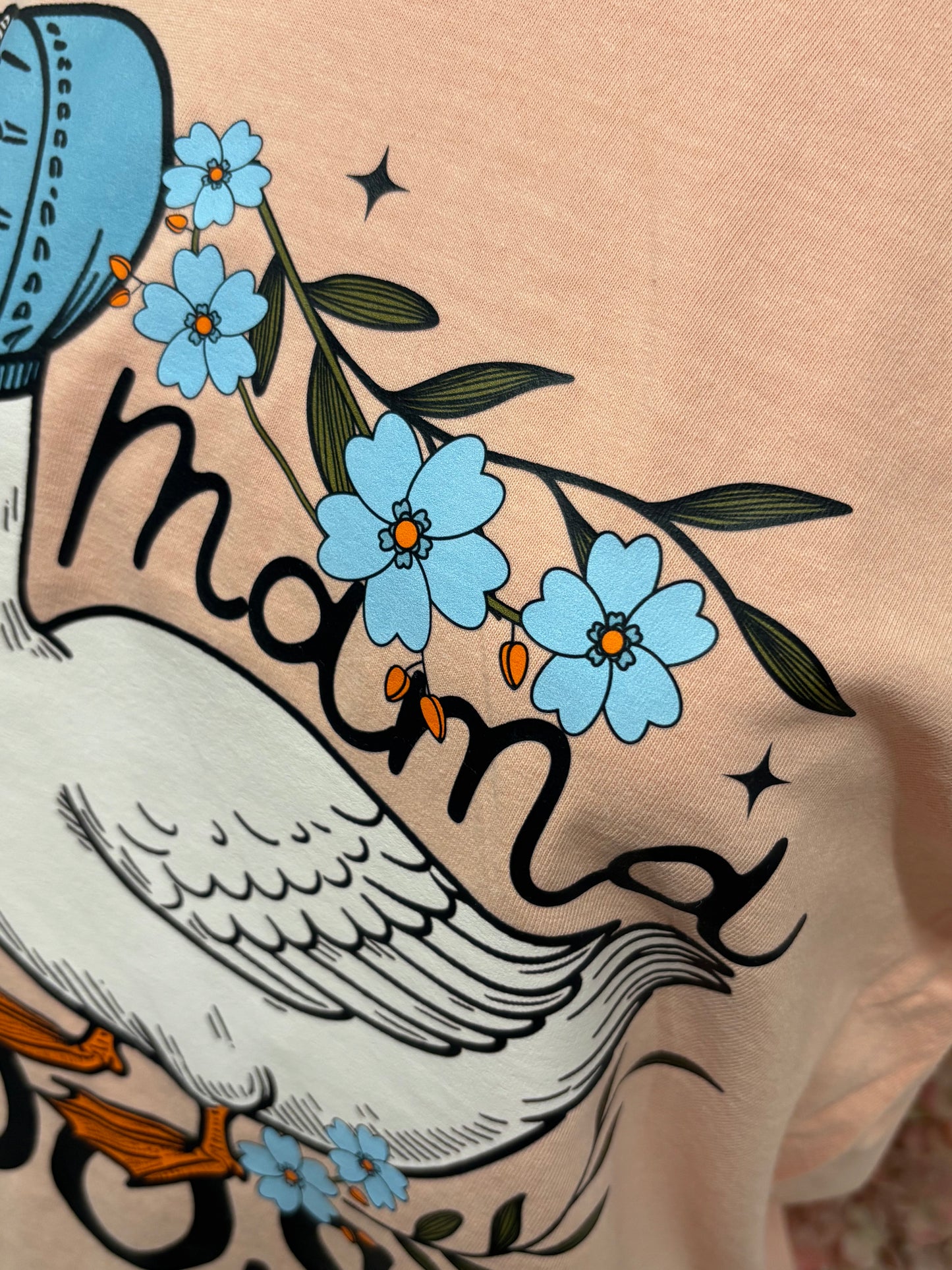 Mama Goose ~ Peach Graphic Tee