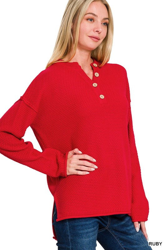 Everyday Perfect Waffle Knit Henley