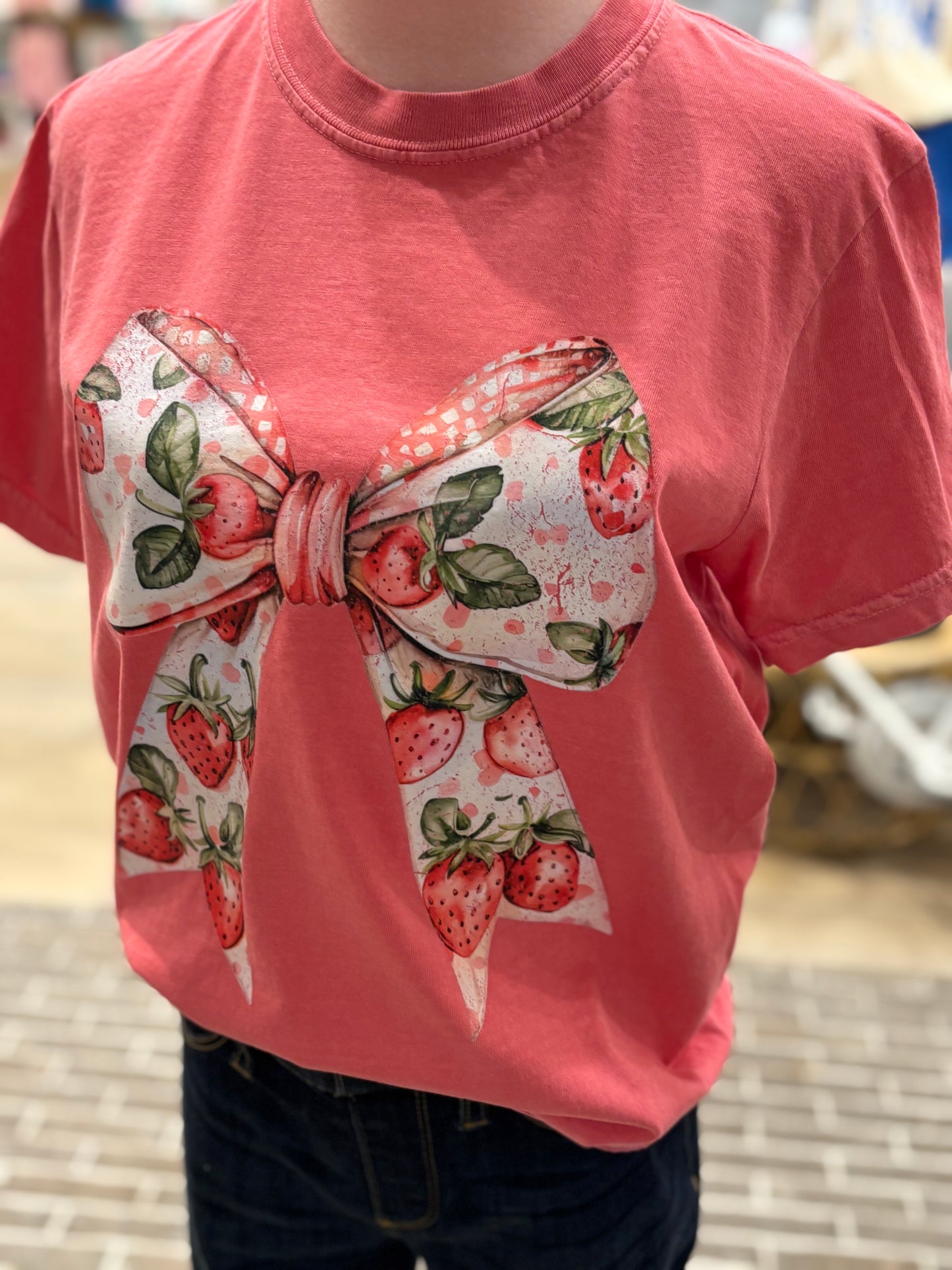 Strawberry Bow ~ Coquette Graphic Tee