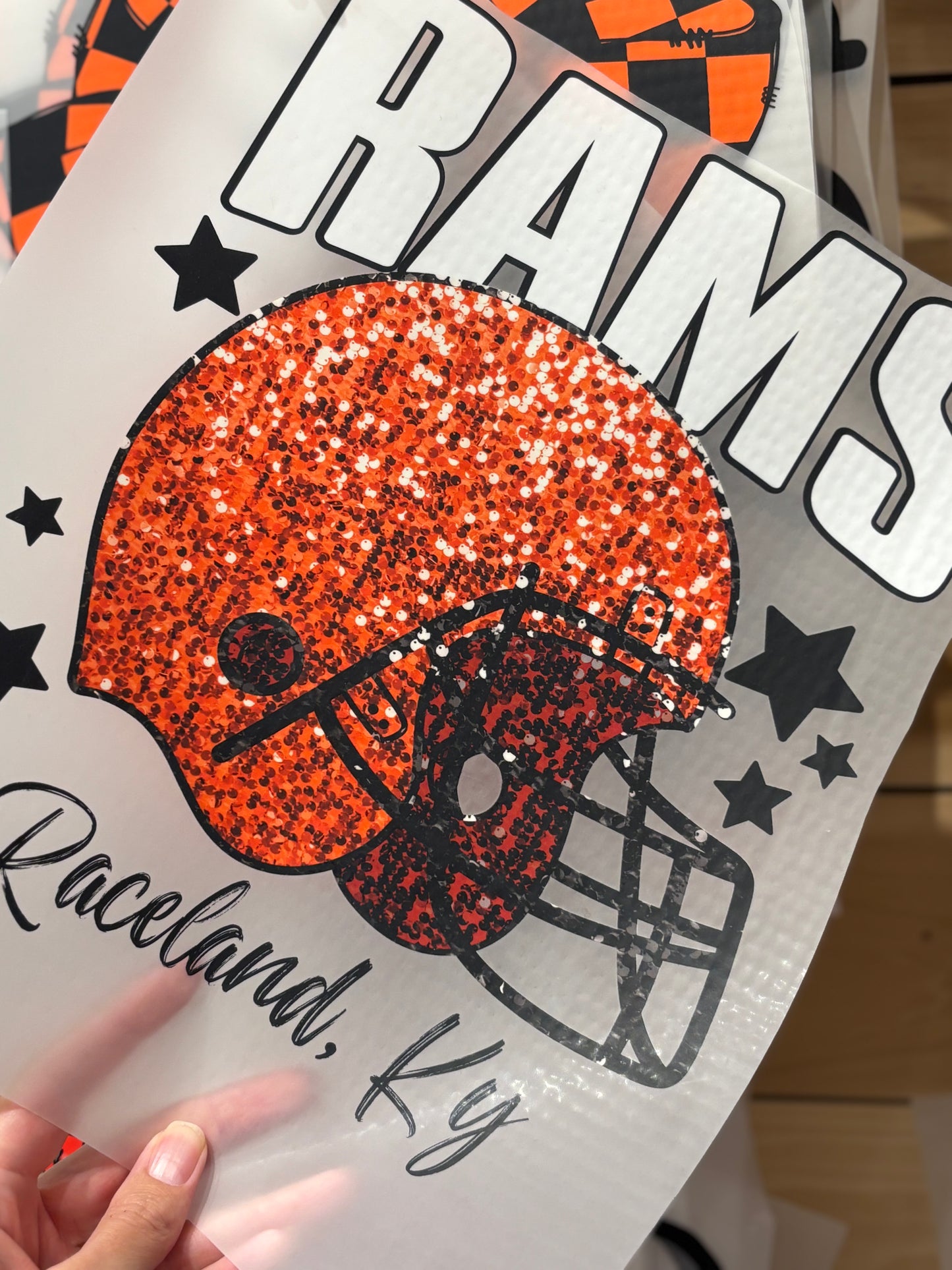 Glitter Football Helmet ~ Customizable School Spirit Design
