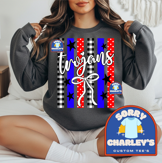 Customizable Coquette Striped School Spirit Design