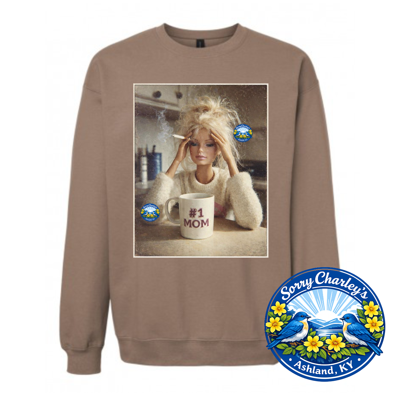 #1 Stressed Mom ~ Crewneck Sweatshirt or T-Shirt