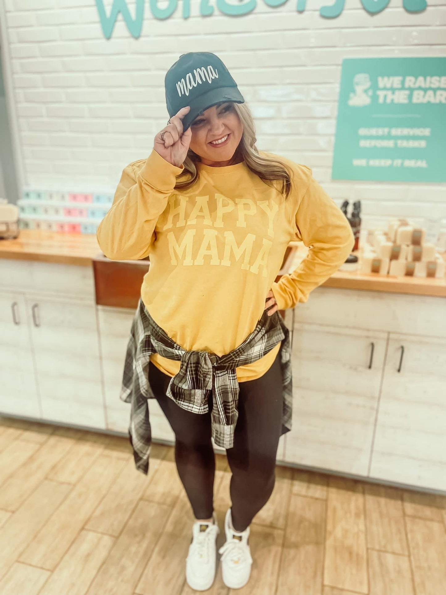Happy Mama ~ Golden Yellow Long Sleeve Tee