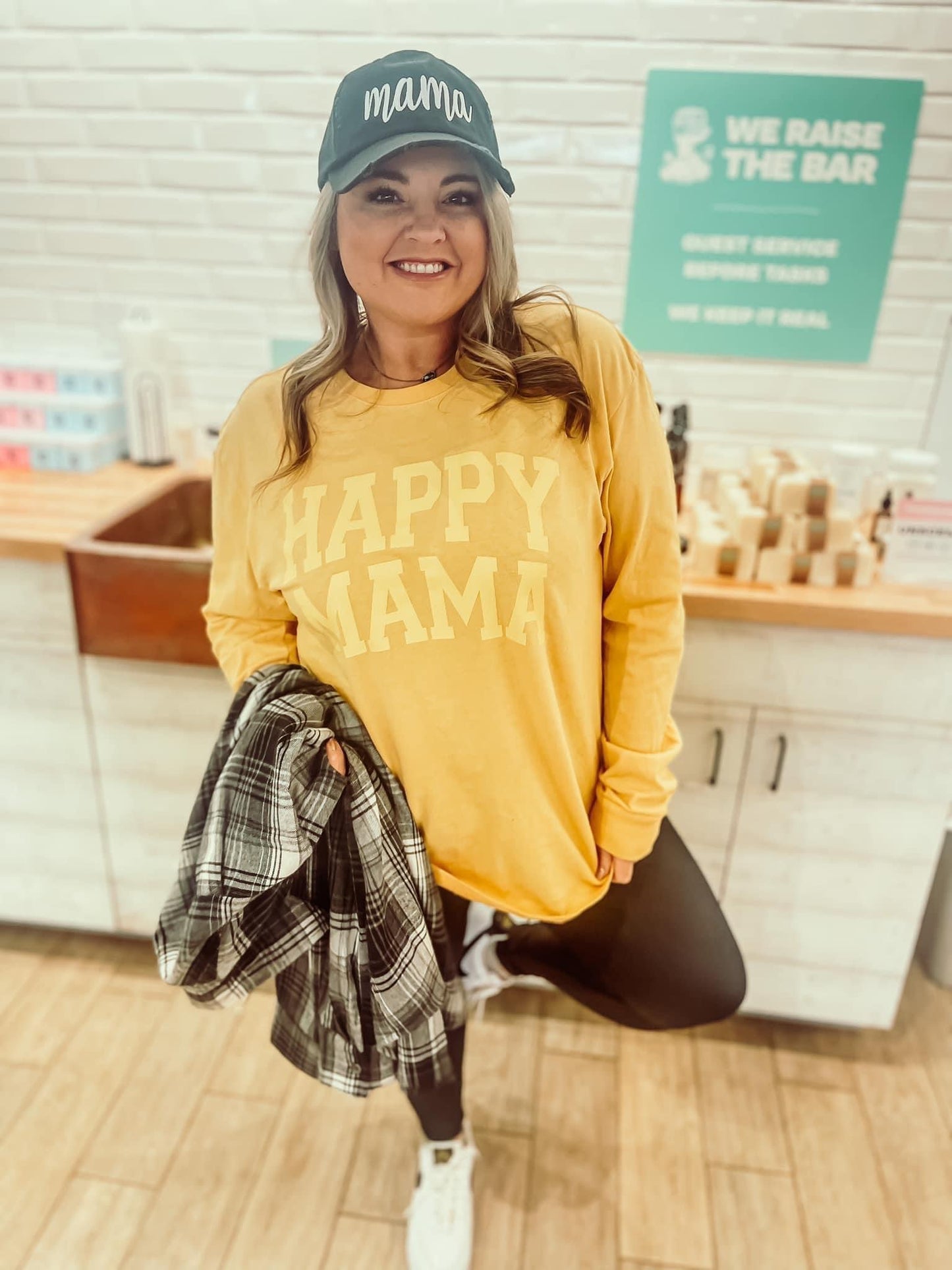 Happy Mama ~ Golden Yellow Long Sleeve Tee
