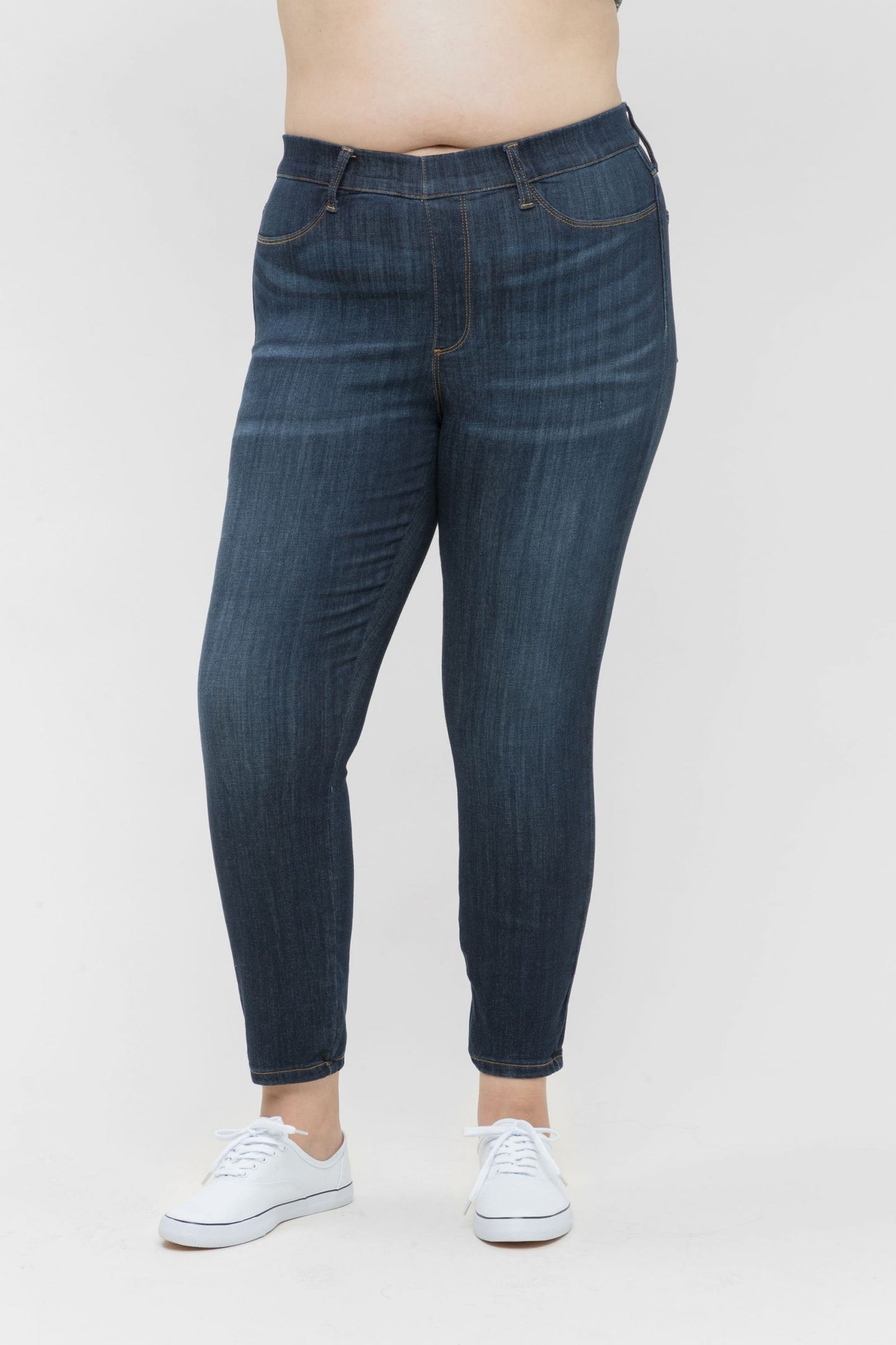 Mindy ~ Mid-Rise Pull-On Skinny Jeggings