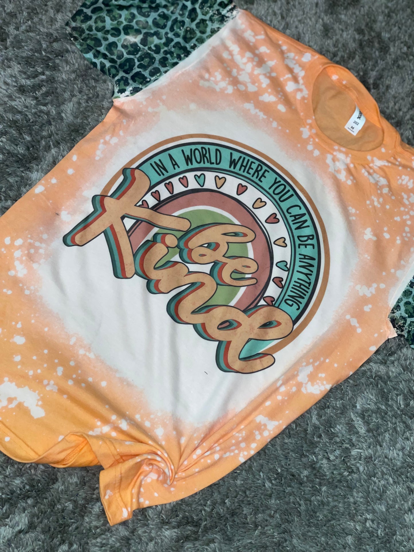 Be Kind ~ Cantaloupe Bleached Graphic Tee