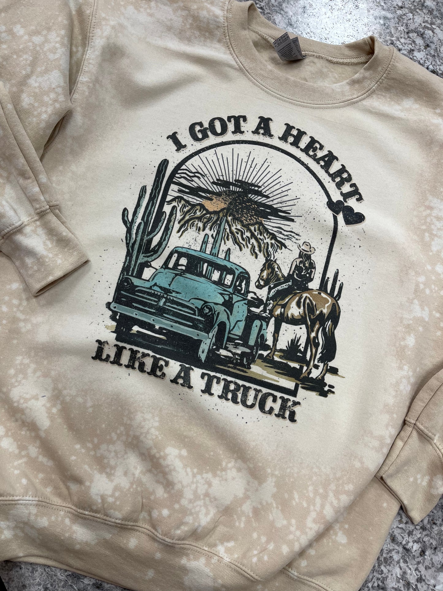Like A Truck - Bleached Crewneck Sweatshirt