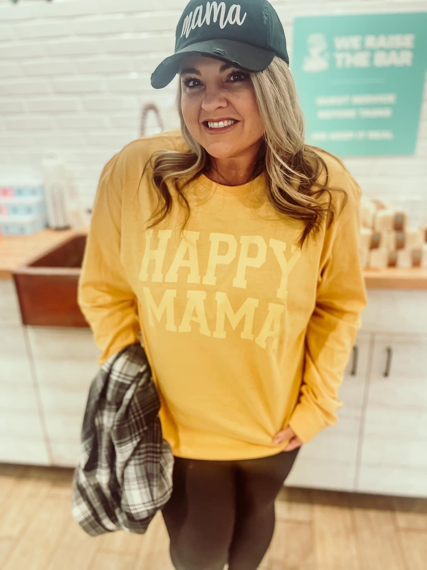 Happy Mama ~ Golden Yellow Long Sleeve Tee