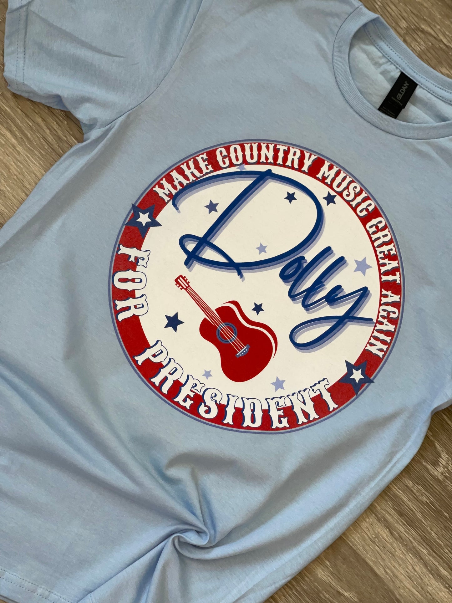 Dolly For President ~ Baby Blue Graphic Tee