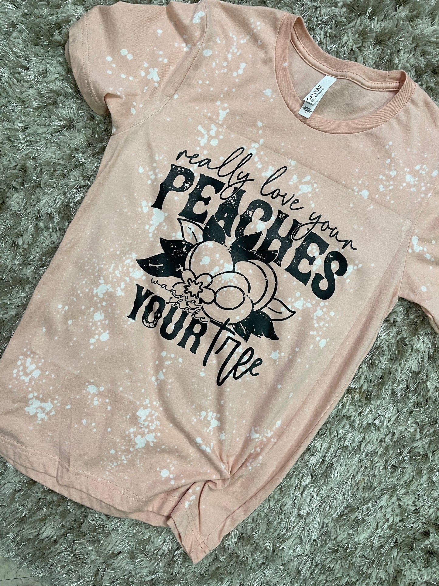 Love Your Peaches ~ Custom Bleached Graphic Tee