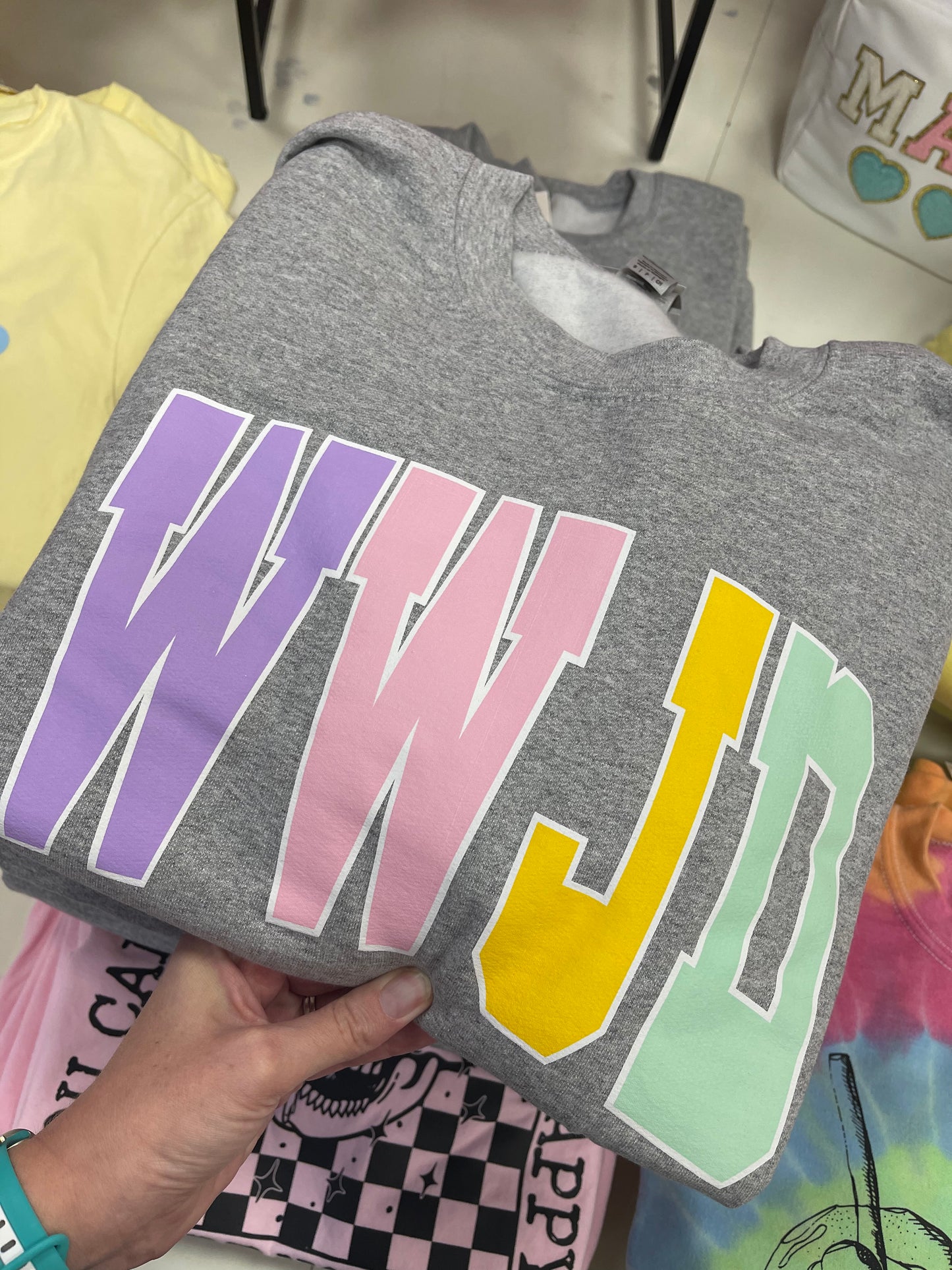 WWJD ~ Pastel Crewneck Sweatshirt