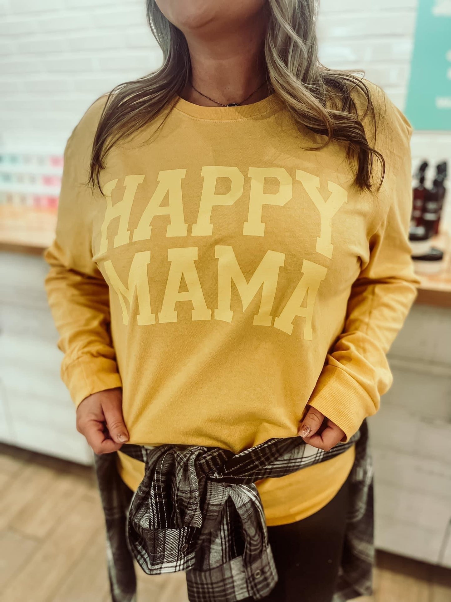 Happy Mama ~ Golden Yellow Long Sleeve Tee