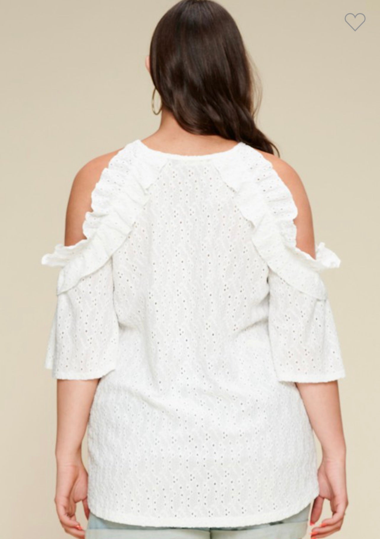 Hannah ~ Cold Shoulder Eyelet Top ~ Regular and Curvy Sizes
