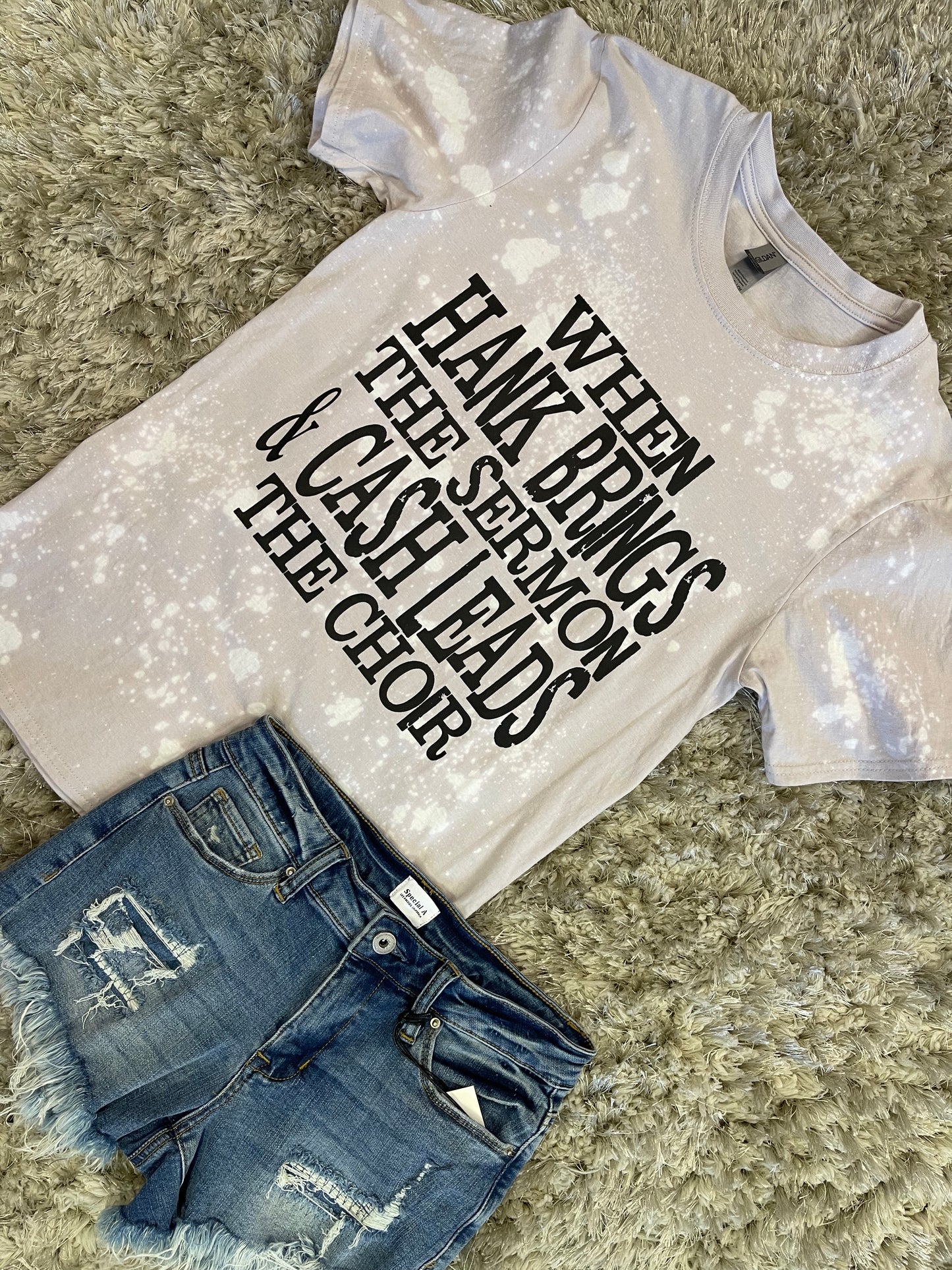 Hank and Cash ~ Bleached Graphic Tee