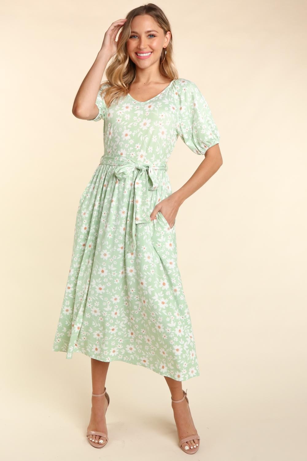 Lovely Lady May ~ Mint Daisy Print Dress